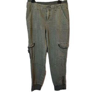 MARRAKECH Anthropologie  Utility Pants Womens Size 29 Distressed Green Cargo